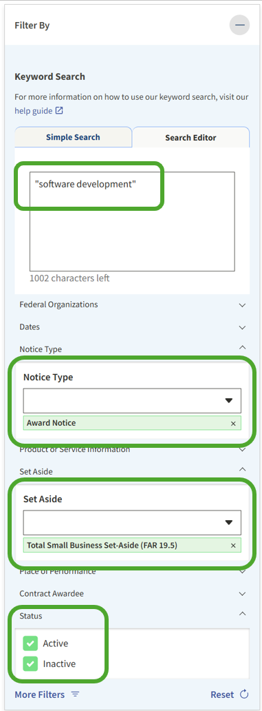 SAM.gov contract NAICS search to populate your automated search